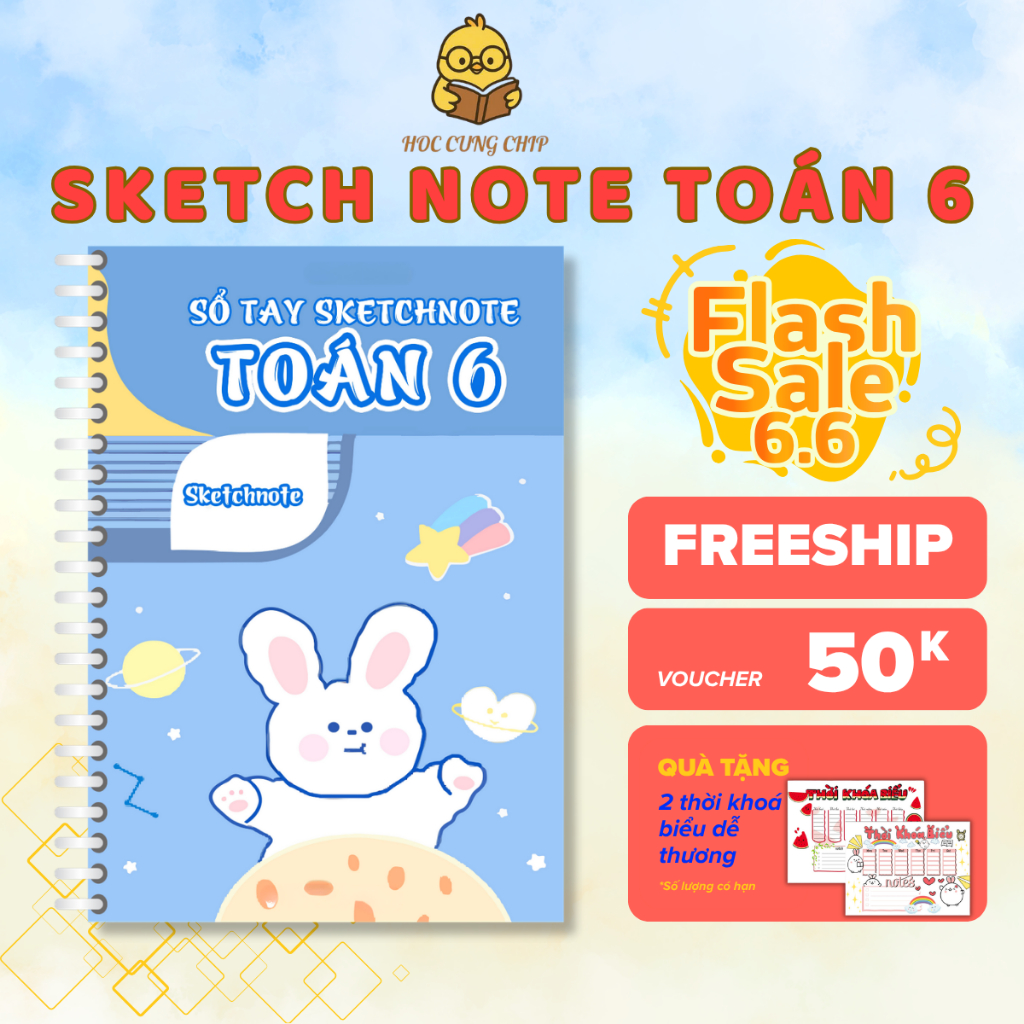 SketchNote Toán 6 - Sổ Tay Học Giỏi Rèn Luyện Tư Duy Logic Dễ Hiểu Dễ Nhớ Giúp Học Nhanh Nhớ Lâu