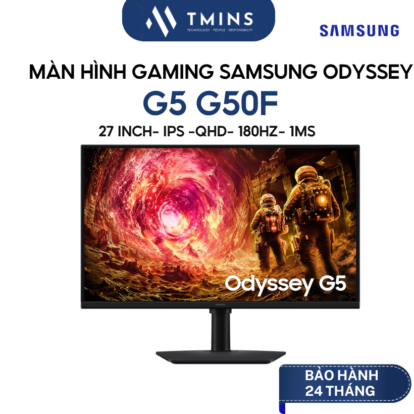 Màn hình Gaming SAMSUNG Odyssey G5 G50F (27inch/ IPS/ QHD/ 180Hz/ 1ms) - Hàng chính hãng
