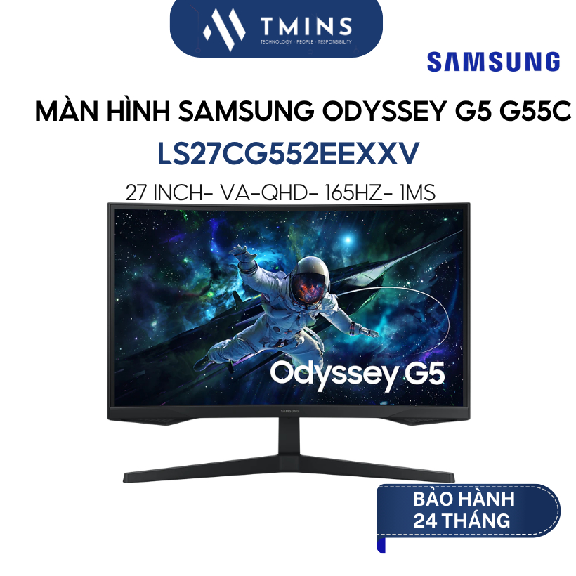 Màn Hình Gaming SAMSUNG Odyssey G5 G55C LS27CG552EEXXV, LS32CG552EEXXV (27-32inch/2K/VA/165Hz/1ms)