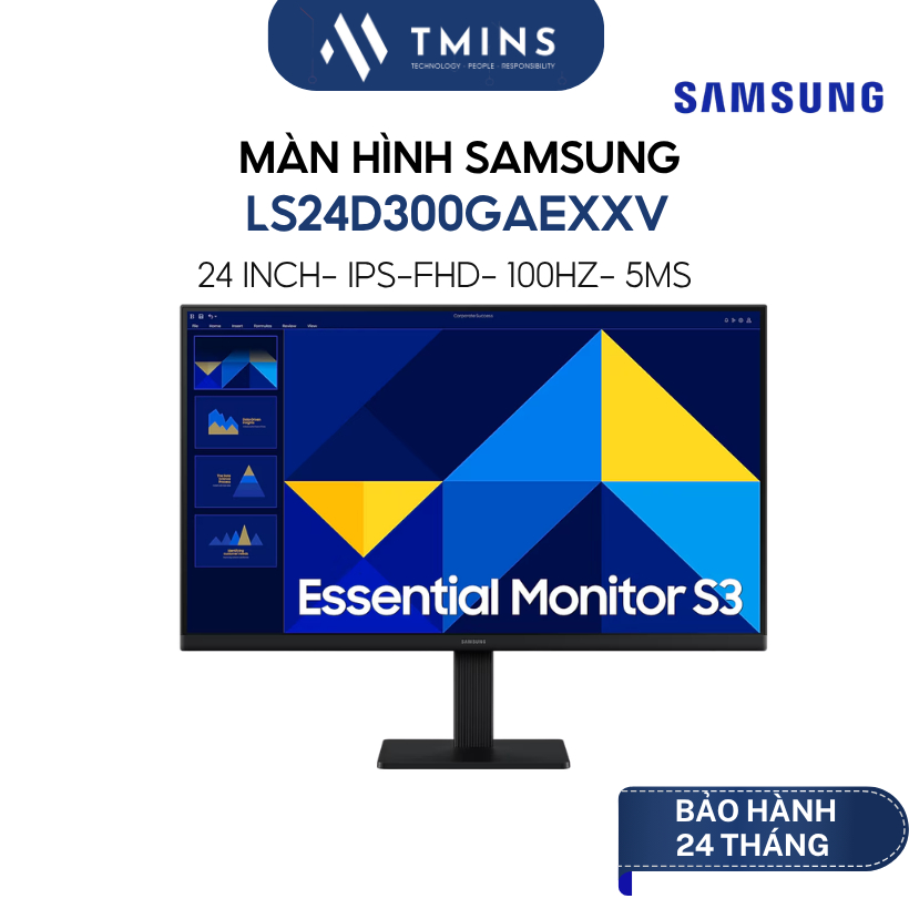 Màn Hình Samsung LS24D300GAEXXV, LS27D300GAEXXV (24-27 inch/ IPS/ FHD/ 100Hz/ 5ms) - Hàng chính hãng