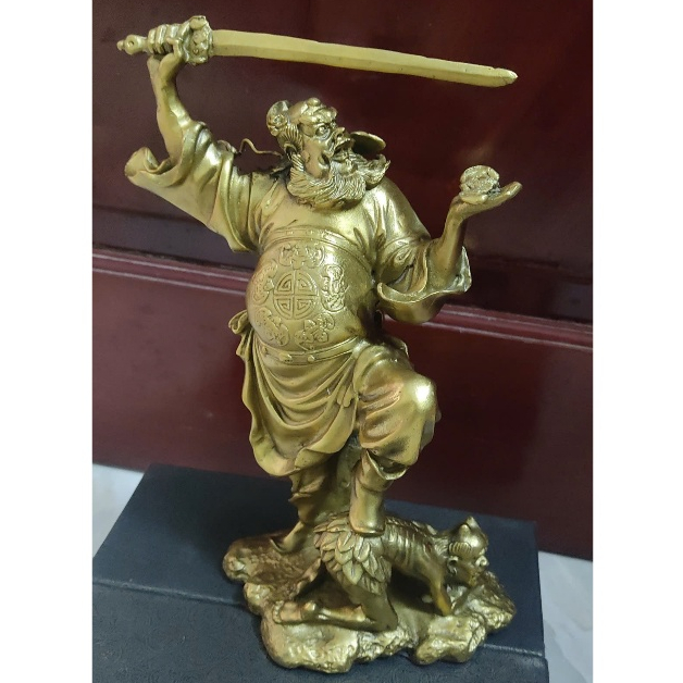 Tượng thần chung quỳ, tượng bắt ma trừ tà phong thủy 23cm Thiên sứ chung quỳ bắt ma bằng đồng