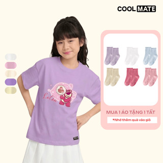 [TẶNG TẤT] Áo trẻ em nữ Coolmate chất liệu cotton in hình Gấu Dâu Lotso
