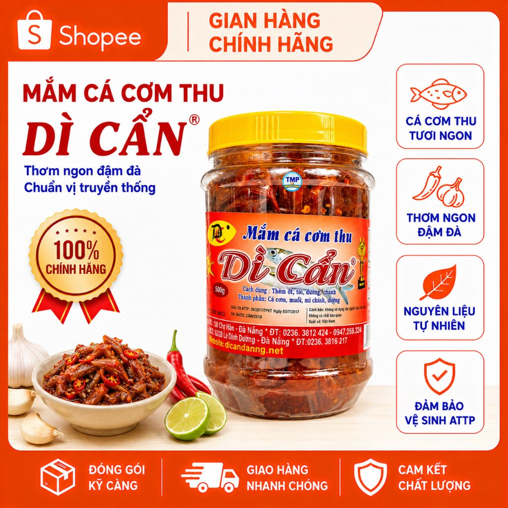 MẮM CÁ CƠM THU ĐẶC BIỆT DÌ CẨN, 500G