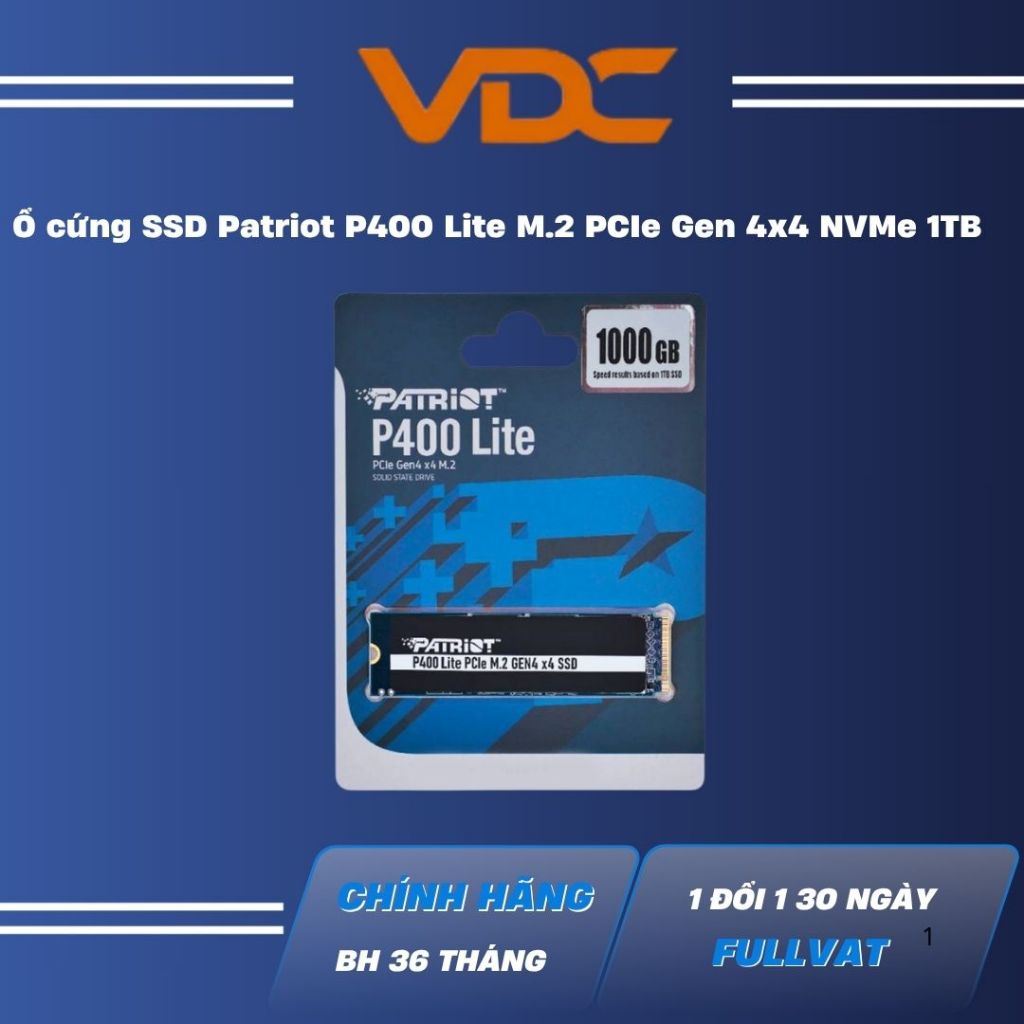 Ổ cứng SSD Patriot P400 Lite M.2 PCIe Gen 4x4 NVMe 1TB