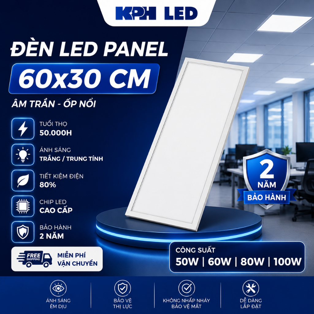 Đèn LED Panel 60x30 Âm Trần Siêu Sáng| Panel LED 600x300 Ốp Nổi 36W Tiết Kiệm Điện Cho Văn Phòng Nhà