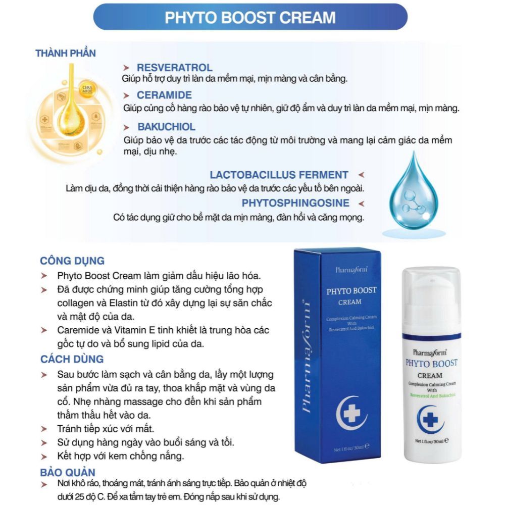 Ảnh 2 của Kem dưỡng Pharmaform Blue Daily, Phyto Boost Cream phục hồi, chống ánh sáng xanh 30g