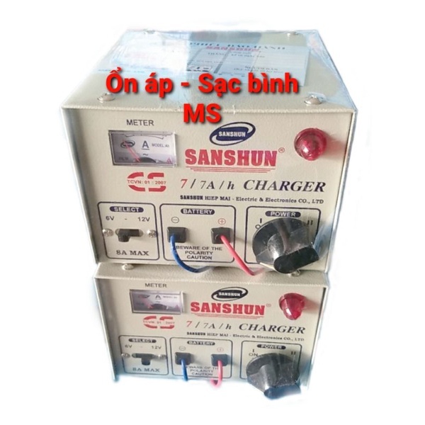 MÁY SẠC ẮC QUY CHÍNH HÃNG SANSHUN 7/7Ah 6V - 12V