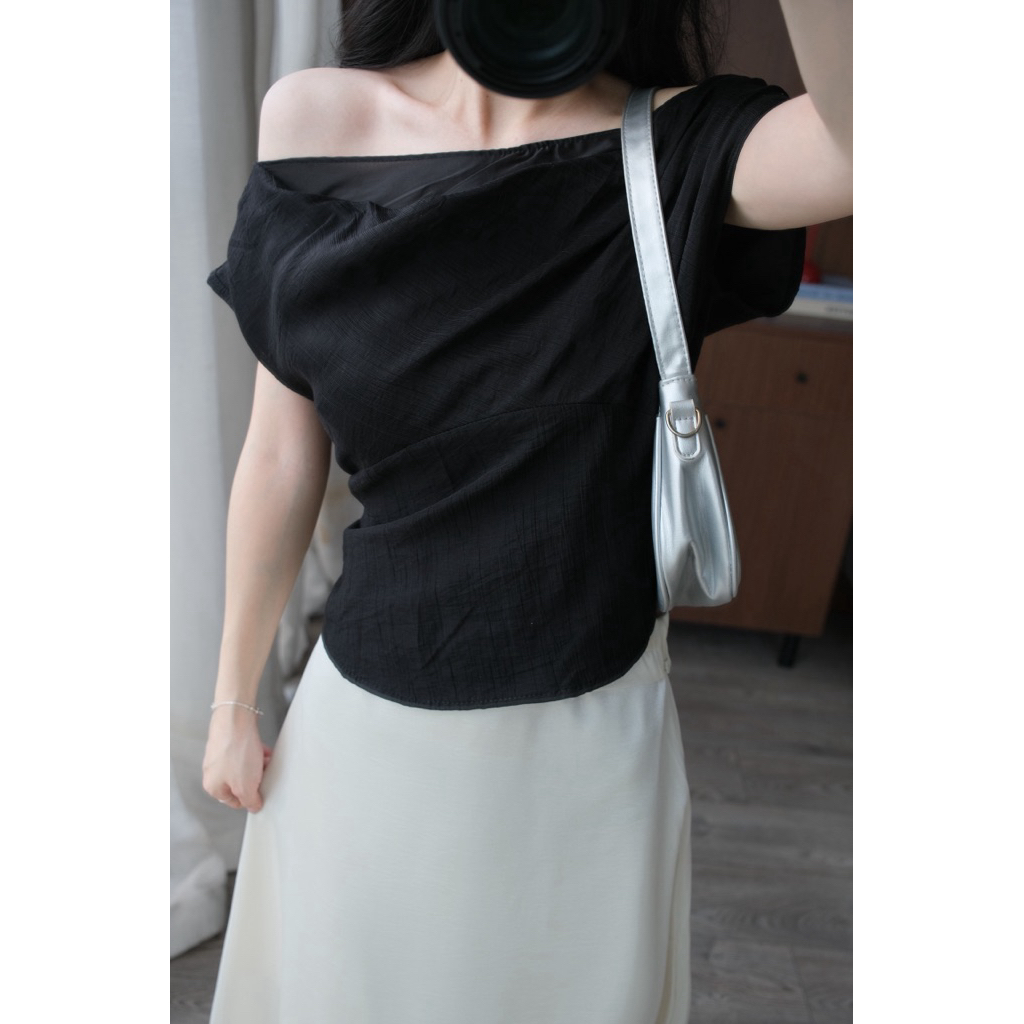 Olivia Top (TSW) Áo voan tơ mặc nhiều kiểu kéo khóa cạnh Nữ the.sweaterweather