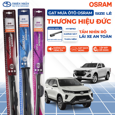 Cần Gạt Mưa Ô Tô OSRAM [Gạt Lẻ] Ngàm Móc U Phù Hợp Nhiều Loại Xe - Dễ Dàng Lắp Đặt, Gạt Sạch - Êm - Bền