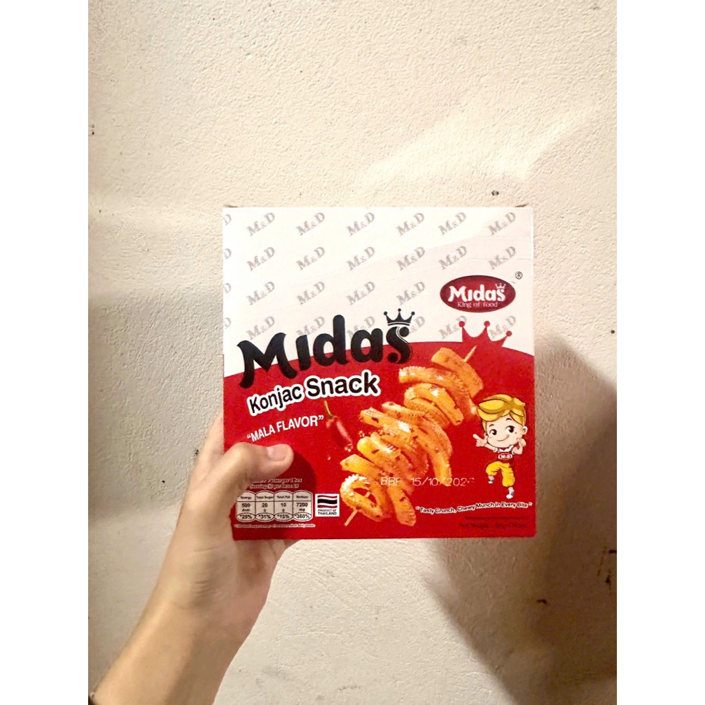 Snack khoai nưa MIDAS – vị cay Combo 20 gói, ăn ngon không lo tăng cân.