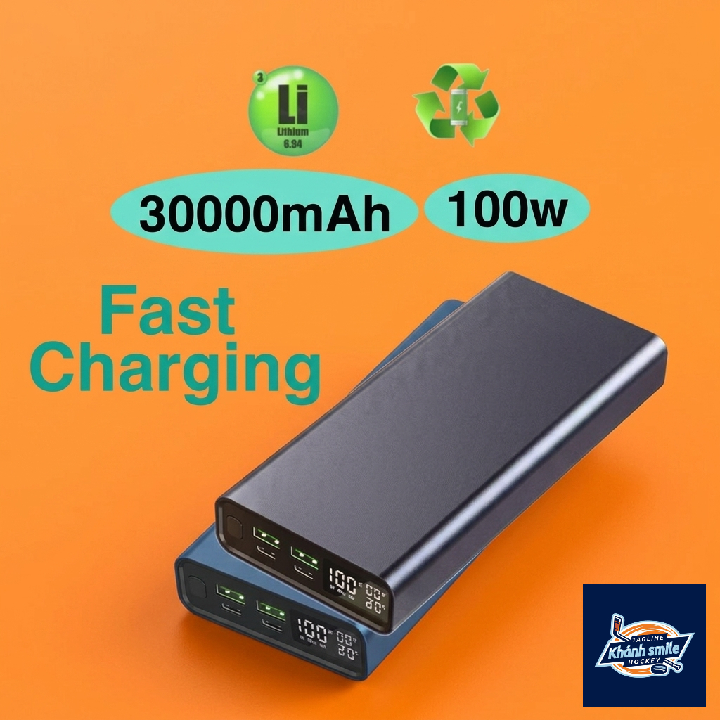 Vỏ mạch Box Sạc dự phòng 100W, 30.000mah, vỏ nhôm,  Type C sạc Laptop, Macbook, điện thoại siêu nhan
