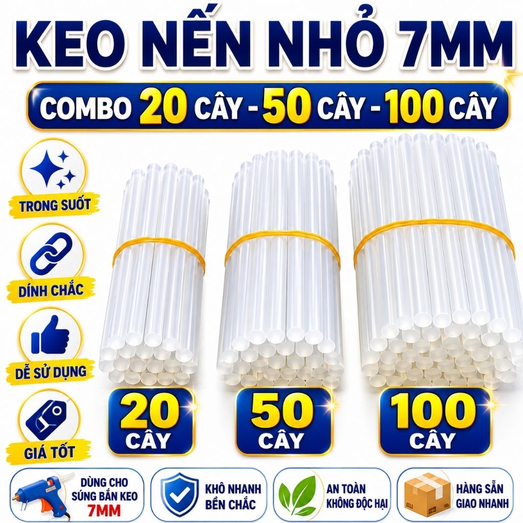 100 Cây Keo Nến Silicon Giá Sỉ Hàng Loại 1 ( Keo Nến Nhỏ)