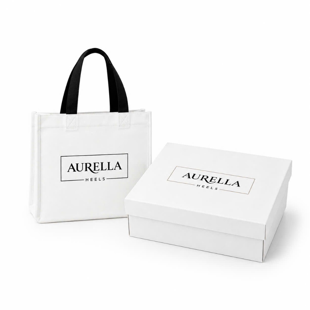 Túi Vải Canvas + Hộp Giấy AURELLA Cao Cấp – Túi Tote Đựng Giày/Quà Tặng