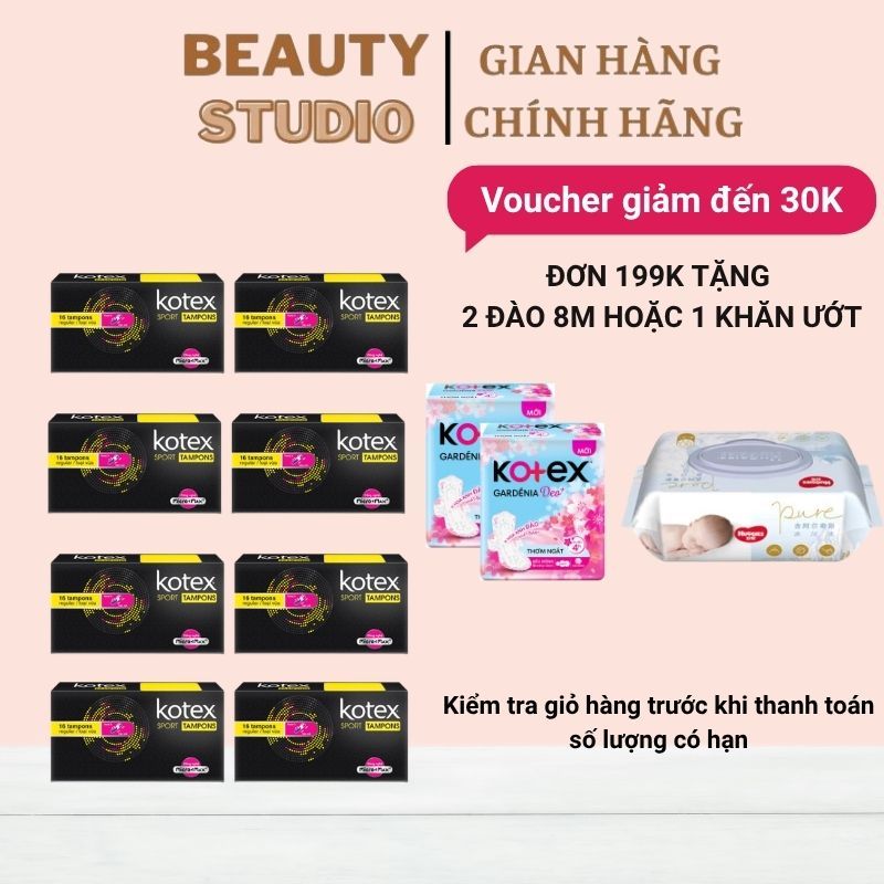 [KÈM QUÀ TẶNG] Thùng 12 hộp Tampon Kotex 16 que/hộp