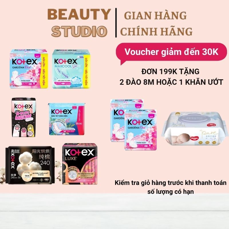 Băng Vệ Sinh Kotex Ban Ngày Gói Lớn Siêu Tiết Kiệm Nhiều Loại 20 Miếng/ 8 Miếng