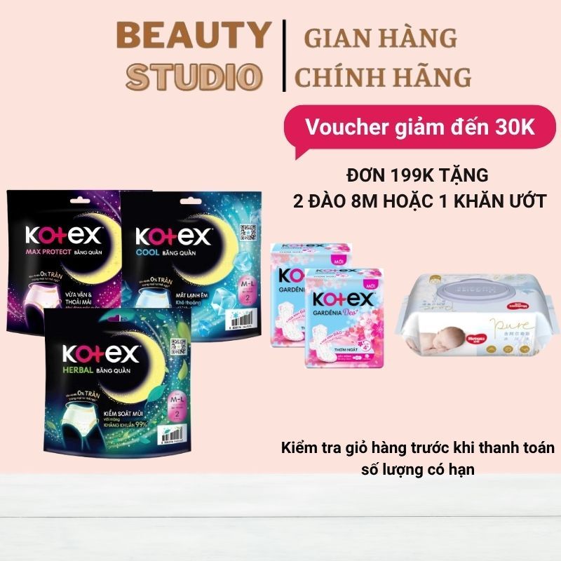 Băng vệ sinh Kotex đêm dạng quần nhiều cỡ M/L/XL