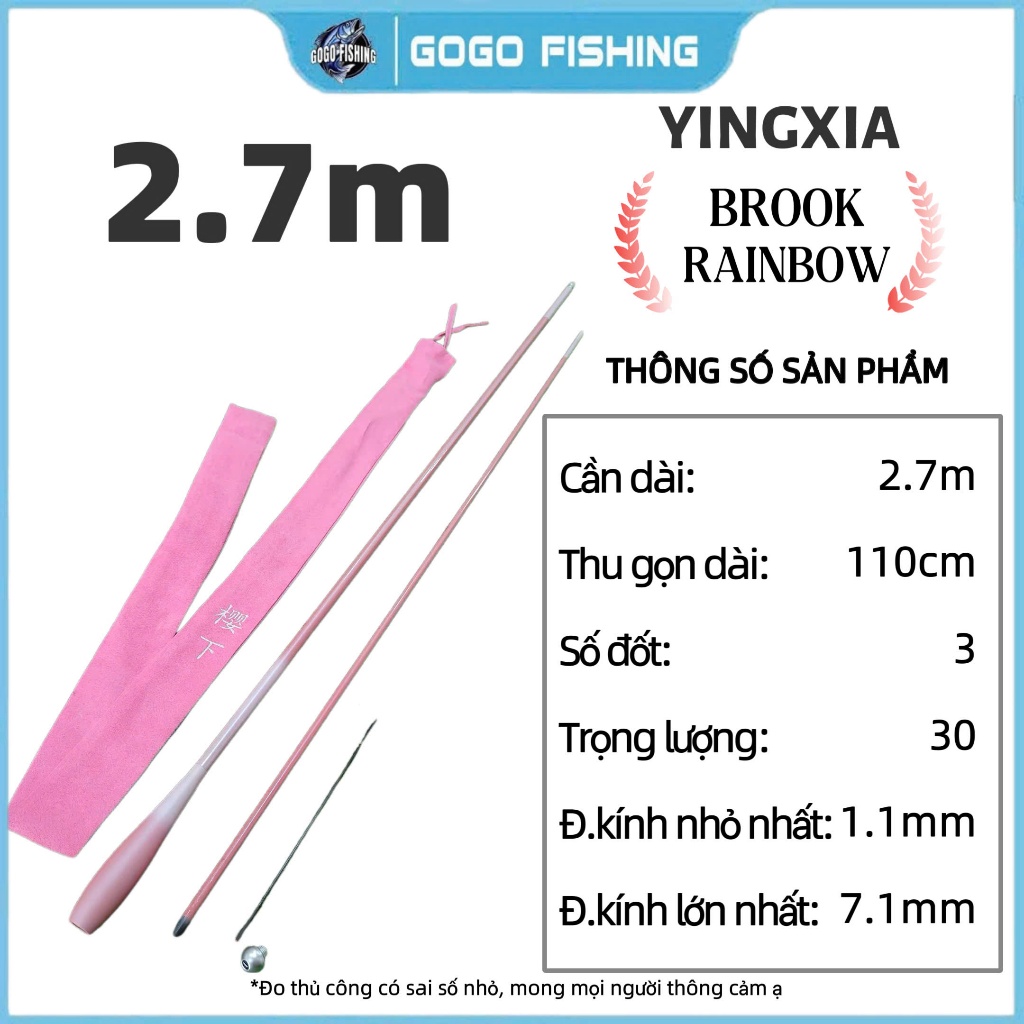 Cần Anh Đào Yingxia Câu Diếc 2m7/3m6 – Cần Câu Tay Nhẹ, Dễ Dùng