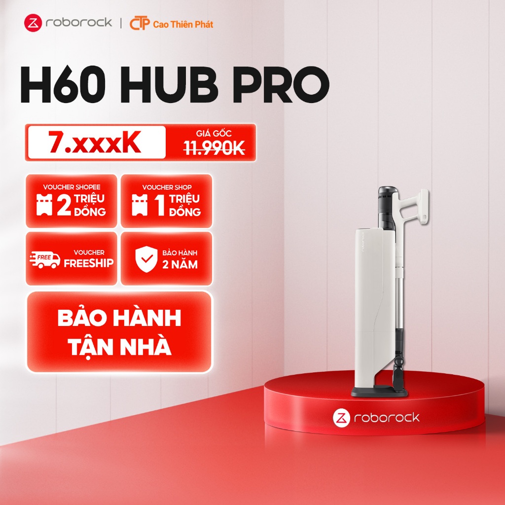[Bảo hành tận nhà] Máy hút bụi cầm tay Roborock H60 Hub Pro | Lực hút 170AW