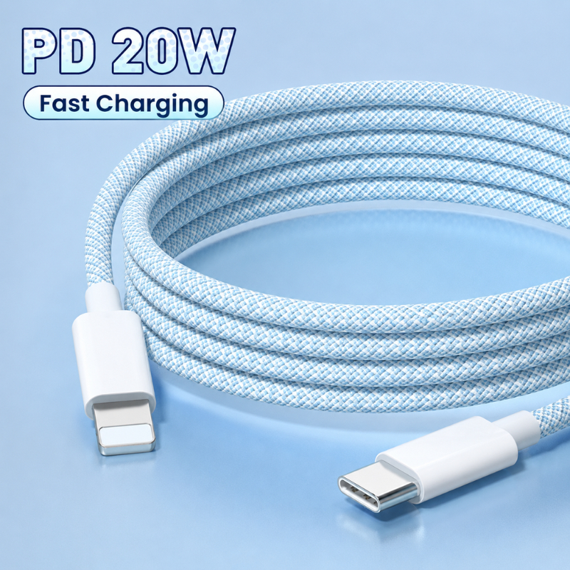 Dây Cáp Sạc Nhanh PD 20w Type C To L Bọc Dù Siêu Bền Chống Đứt Tương Thích Các Dòng lp 6 -> 14 Prm