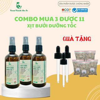 [MUA 3 ĐƯỢC 11] Dưỡng Tóc tinh dầu Bưởi, Gừng và Trà Xanh Coconut Cosmetic Ben Tre
