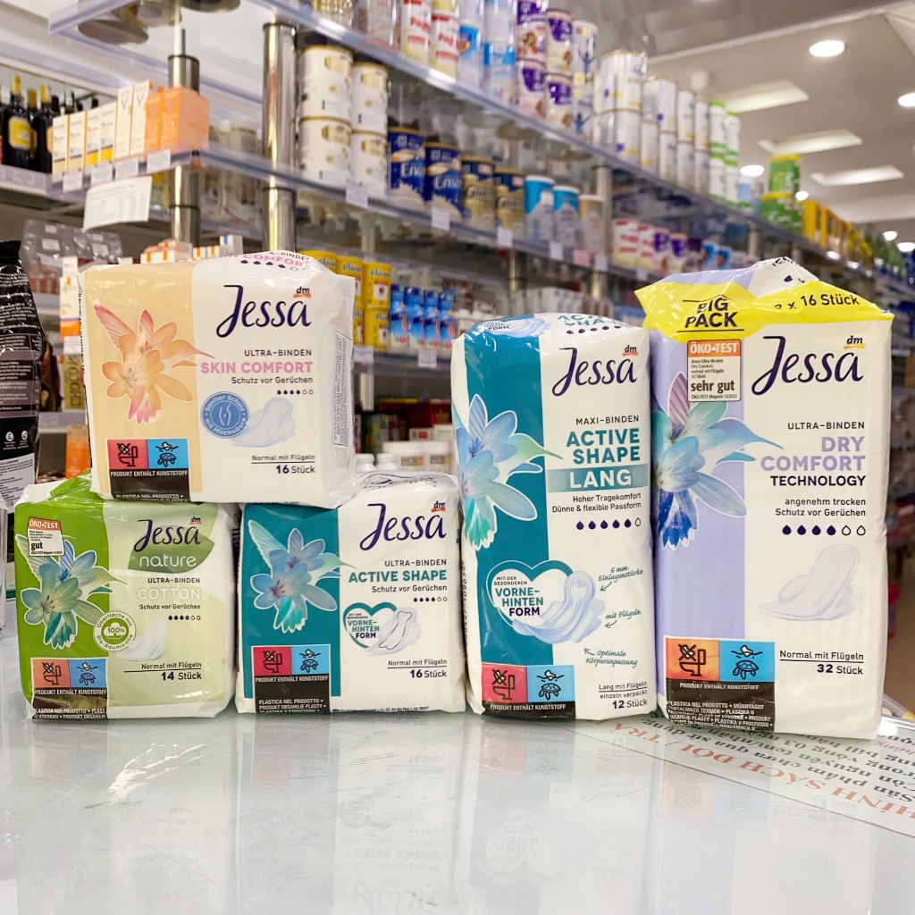 Băng vệ sinh Jessa ultra-biden maxi-biden có cánh  hàng nhập khẩu thoải mái, an toàn - xuất xứ Đức