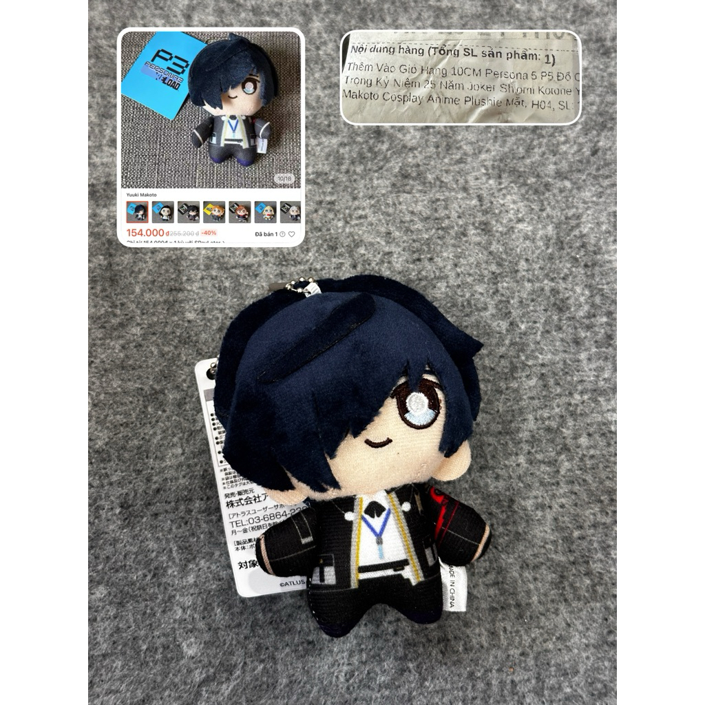 Makoto 10CM Persona 5 P5 Đồ Chơi Kỷ Niệm 25 Năm Joker Shiomi Kotone Yuuki Makoto Cosplay Anime Plush