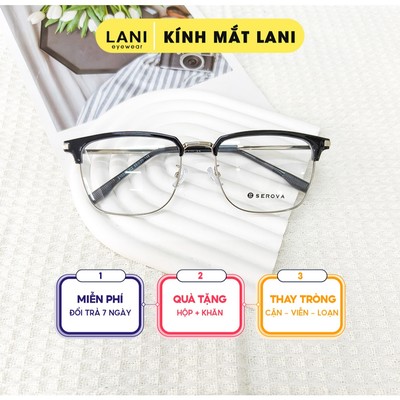 Gọng kính cận nam nữ LANI titan không gỉ bền nhẹ dáng vuông 210363 - Lắp mắt cận có độ theo yêu cầu