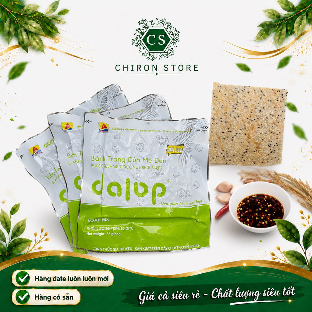 (MỚI) BÁNH TRÁNG DỪA MÈ ĐEN DALOP BÌNH ĐỊNH(DATE 5 THÁNG)