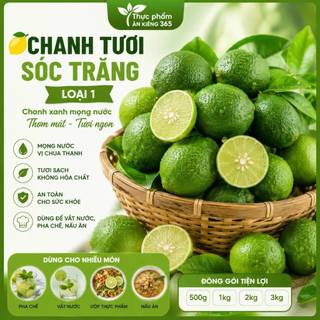Chanh Tươi Sóc Trăng Loại 1 - Chanh Xanh Mọng Nước Vắt Nước Pha Chế Nấu Ăn 500g 1kg 2kg 3kg