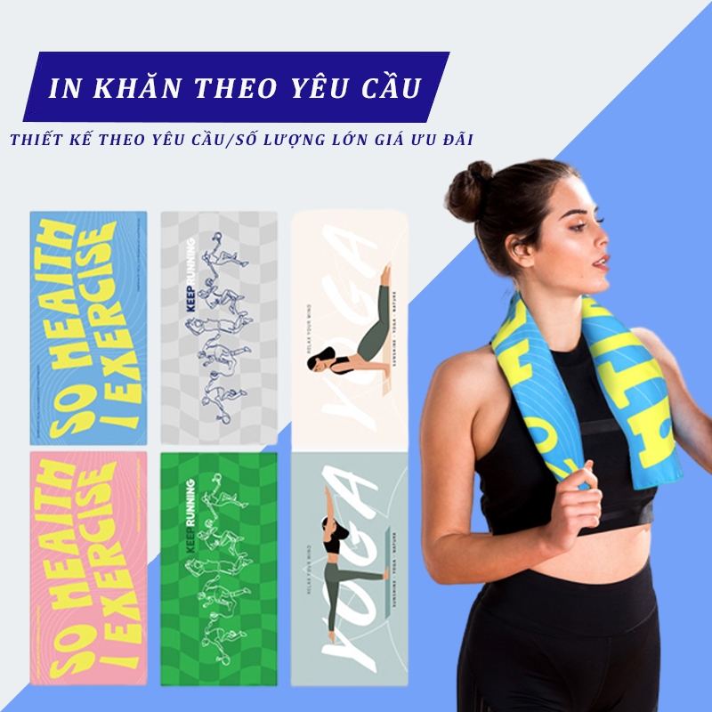 Khăn mặt in theo yêu cầu khăn in chữ slogan fan cheering concert dance team event ép nhiệt