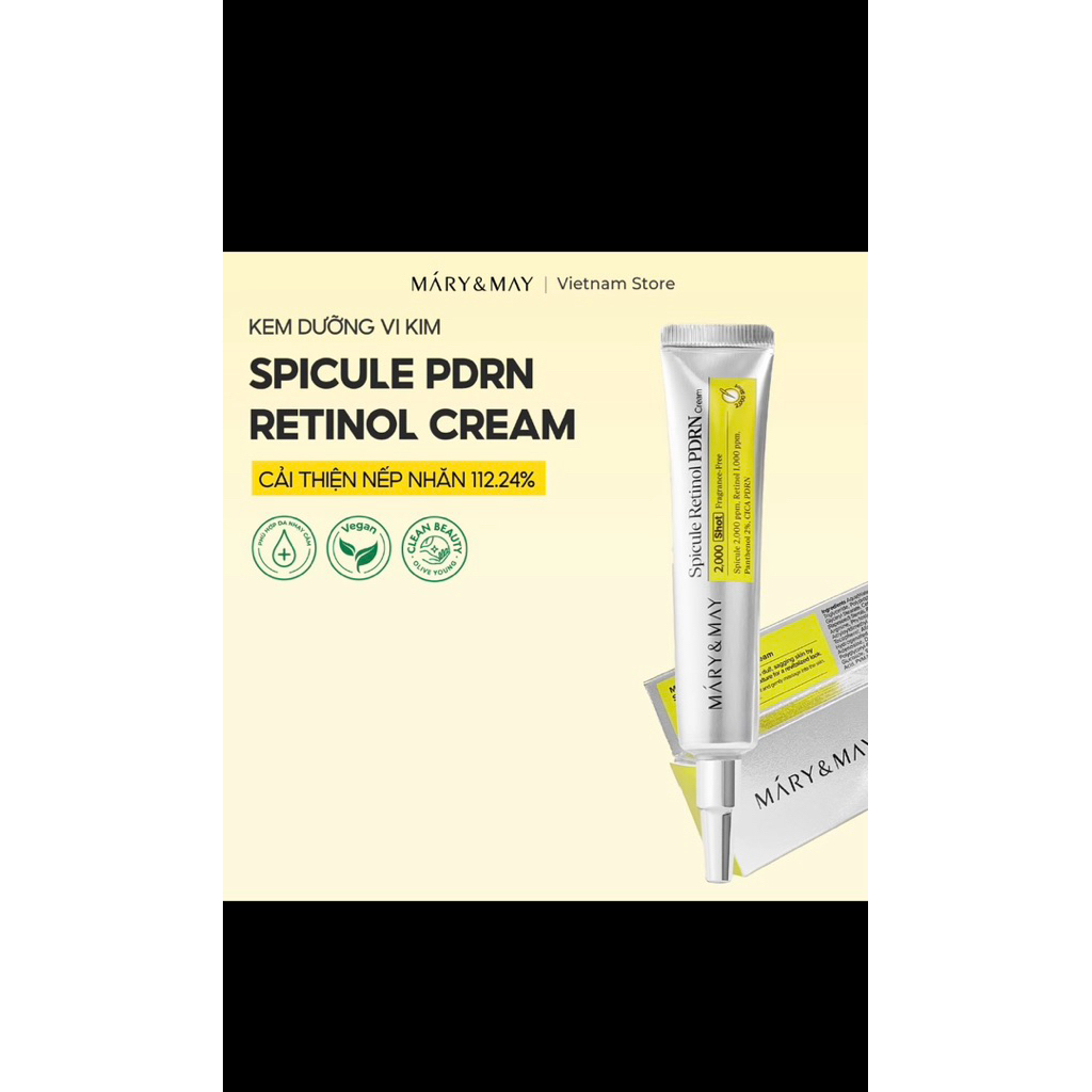 [Mary&May]KEM DƯỠNG VI KIM SPICULE PDRN RETINOL CREAM