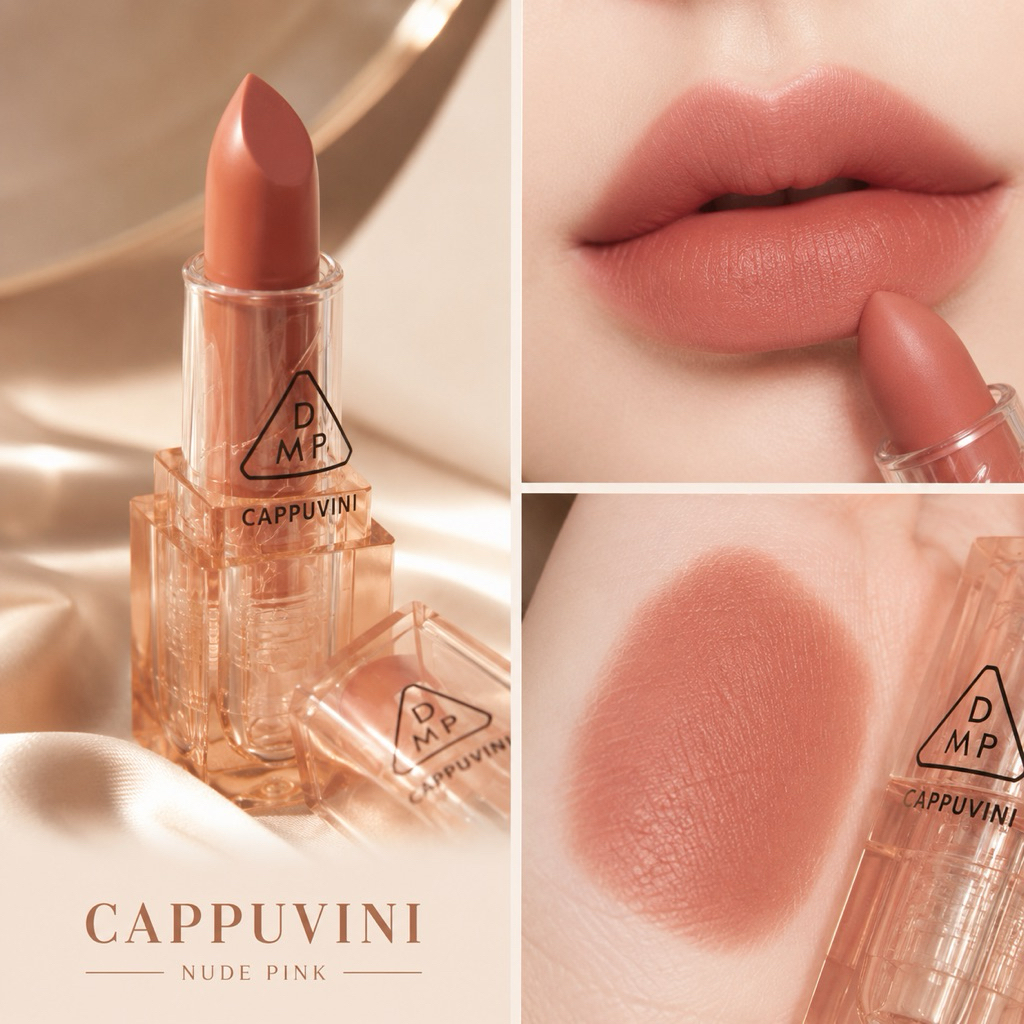 Son Lì Cappuvini Màu Nude Đất Hồng Nude - Son Thỏi Mịn Môi Tự Nhiên Tôn Da