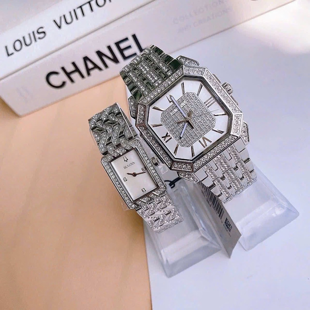 [Chính Hãng 100%] Đồng Hồ Cặp Đôi Bulova 96A285, 96L304 Máy Quartz (Pin) Kính Khoáng Mặt Siz 40, 20m