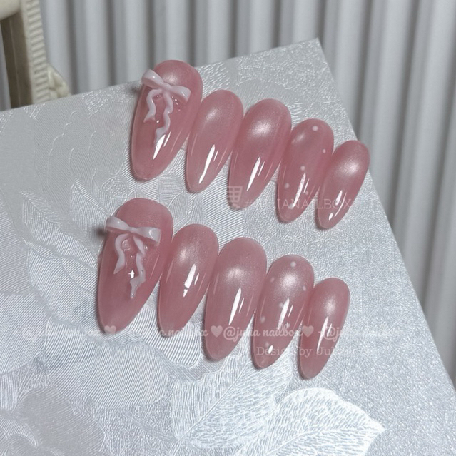 JuliaNailbox Mã 421 Móng tay giả thiết kế thủ công, sơn gel ( tặng kèm keo, miếng dán, dũa, bông lau