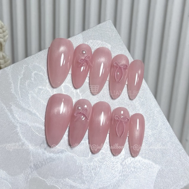 JuliaNailbox Mã 423 Móng tay giả thiết kế thủ công, sơn gel ( tặng kèm keo, miếng dán, dũa, bông lau
