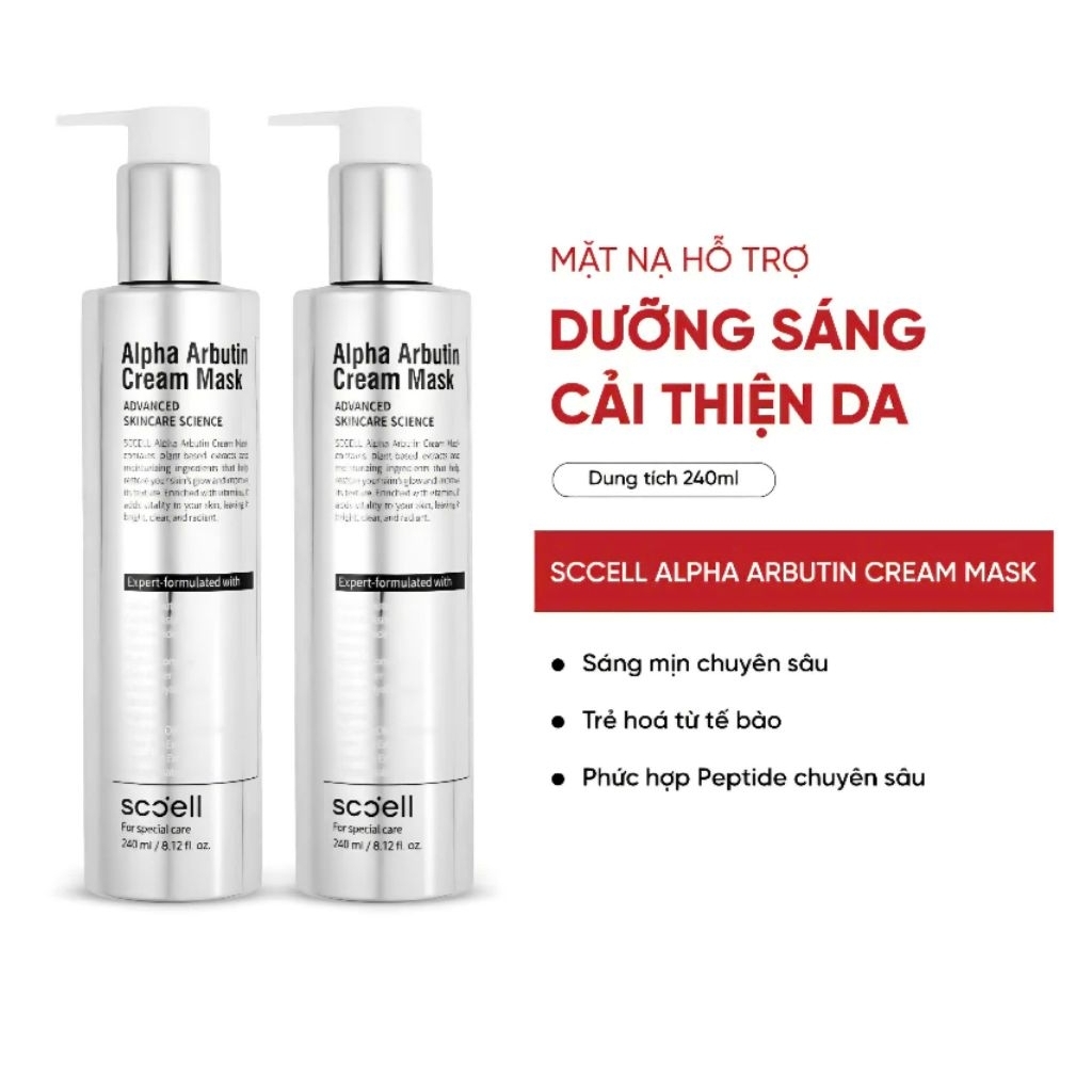 [SCCELL] Mặt Nạ Ú Trắng Dưỡng Da Scell Radiance Cream Mask 240ml