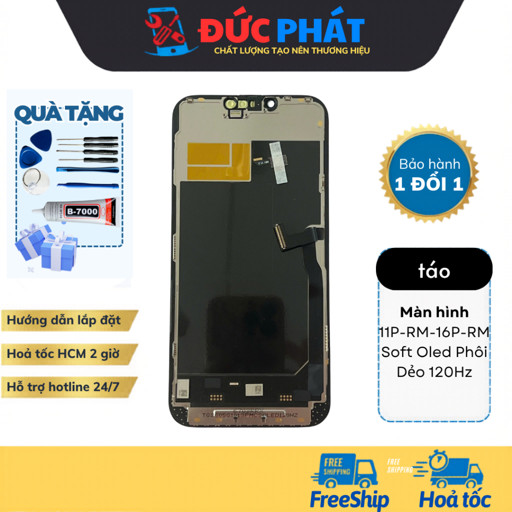 Màn hình thay thế Tiger Soft Oled Phôi Dẻo 120hz 11PRM-16PRM (tặng bộ sửa và keo)