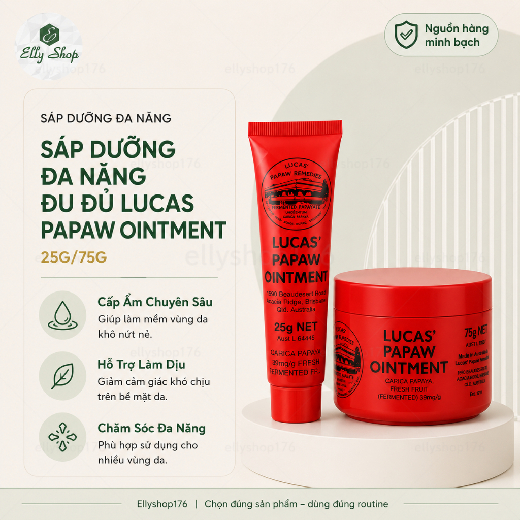 [Công ty] Kem Dưỡng Đa Năng Lucas Papaw Ointment - Ellyshop176