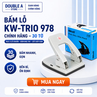 Bấm Lỗ KW-Trio 978 Chính Hãng – Đục 30 Tờ, 2 Lỗ Chuẩn, Bấm Lỗ Văn Phòng Bền Đẹp, Dễ Dùng