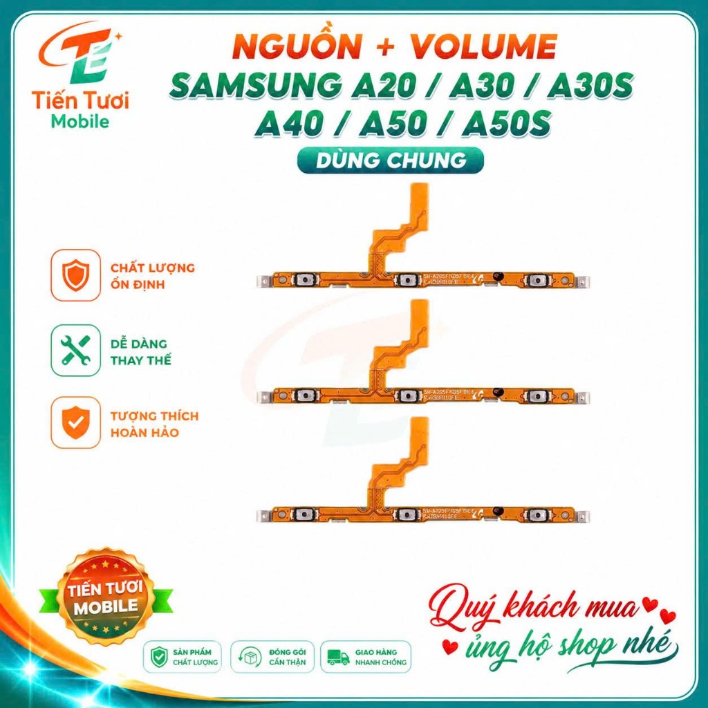 cáp Nguon + Volume Samsung A20 / A30 / A30S / A40 / A50 / A50S, dùng chung