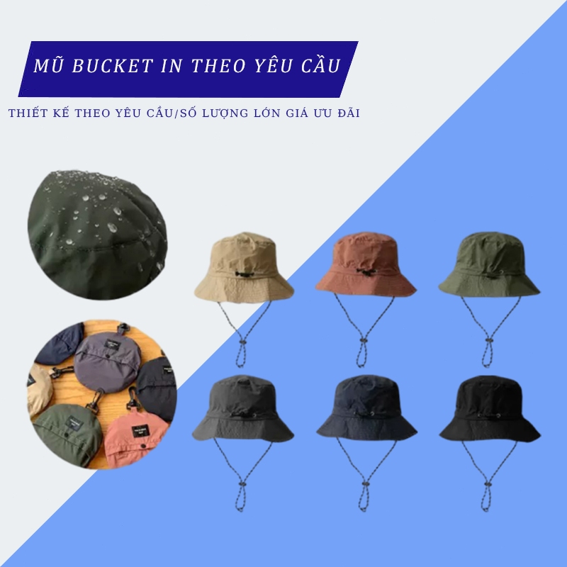 Nón bucket in theo yêu cầu mũ tai bèo thêu tên theo yêu cầu nón bucket in chữ theo yêu cầu phong các