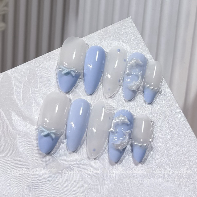 JuliaNailbox Mã 426 Móng tay giả thiết kế thủ công, sơn gel ( tặng kèm keo, miếng dán, dũa, bông lau