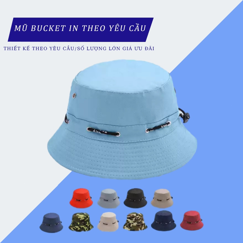 Nón tai bèo in logo theo yêu cầu mũ bucket thêu tên theo yêu cầu nón bucket in hình theo yêu cầu loc