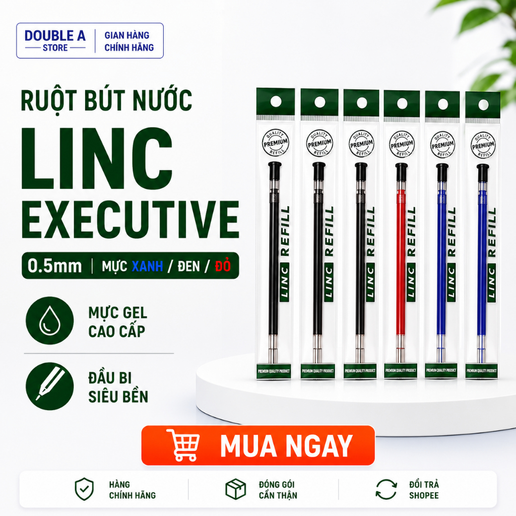 Combo 100 Ruột Bút Nước LINC EXECUTIVE 0.5mm - Dùng thay ruột được cho tất cả các loại bút Linc