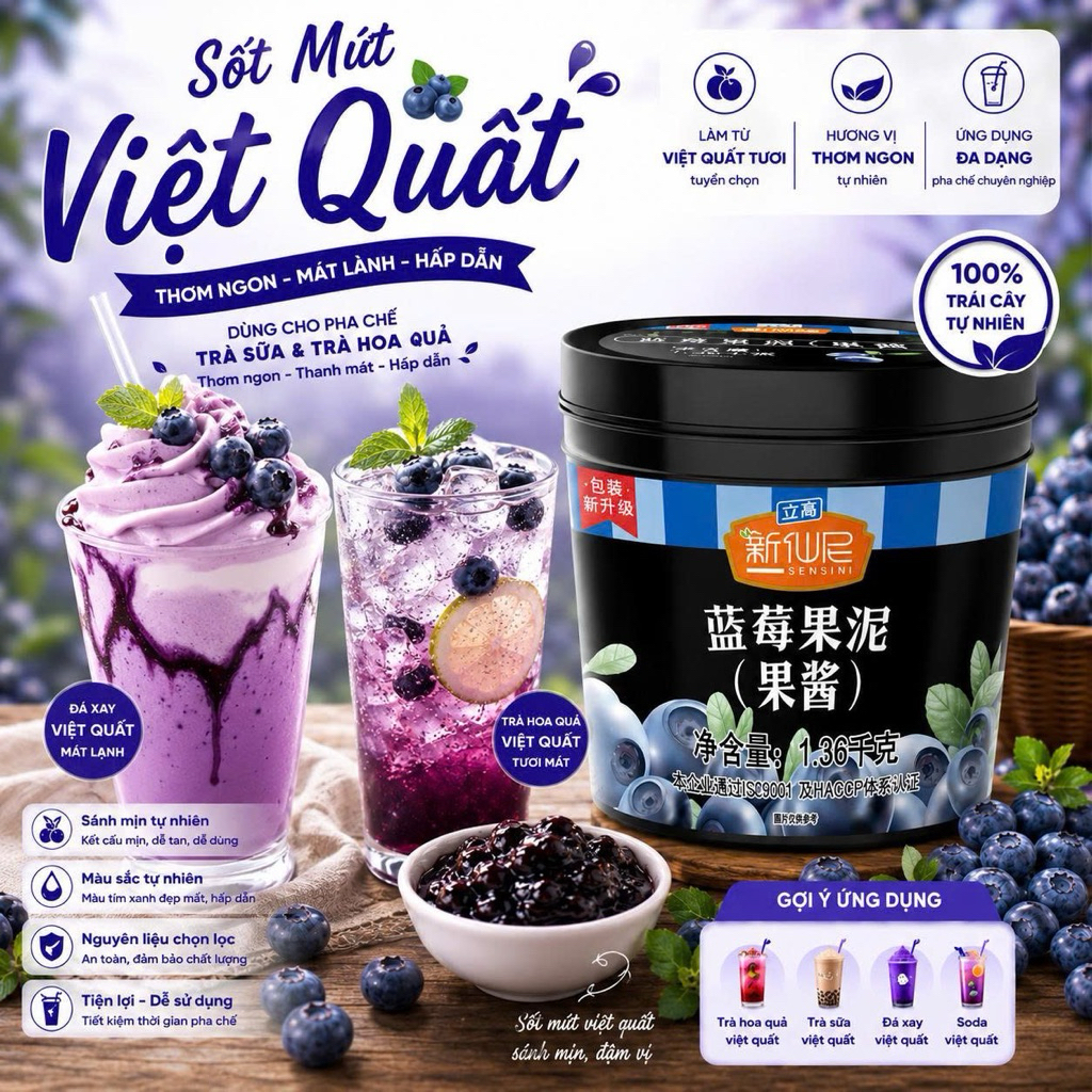 MỨT VIỆT QUẤT SENSINI (HŨ 1,36KG)