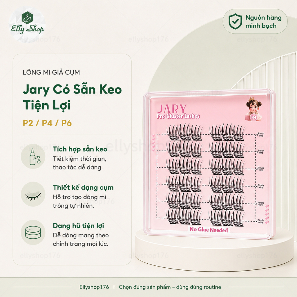 Lông mi cụm có sẵn keo Jary Pro Cluster Lashes - Ellyshop176