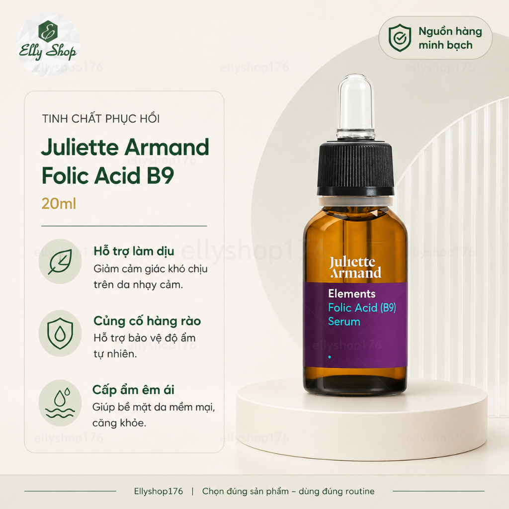 [Công ty + Nhãn phụ] Serum Phục hồi khẩn cấp B9 Elements Folic Acid Juliette Armand 20ml - Ellyshop1