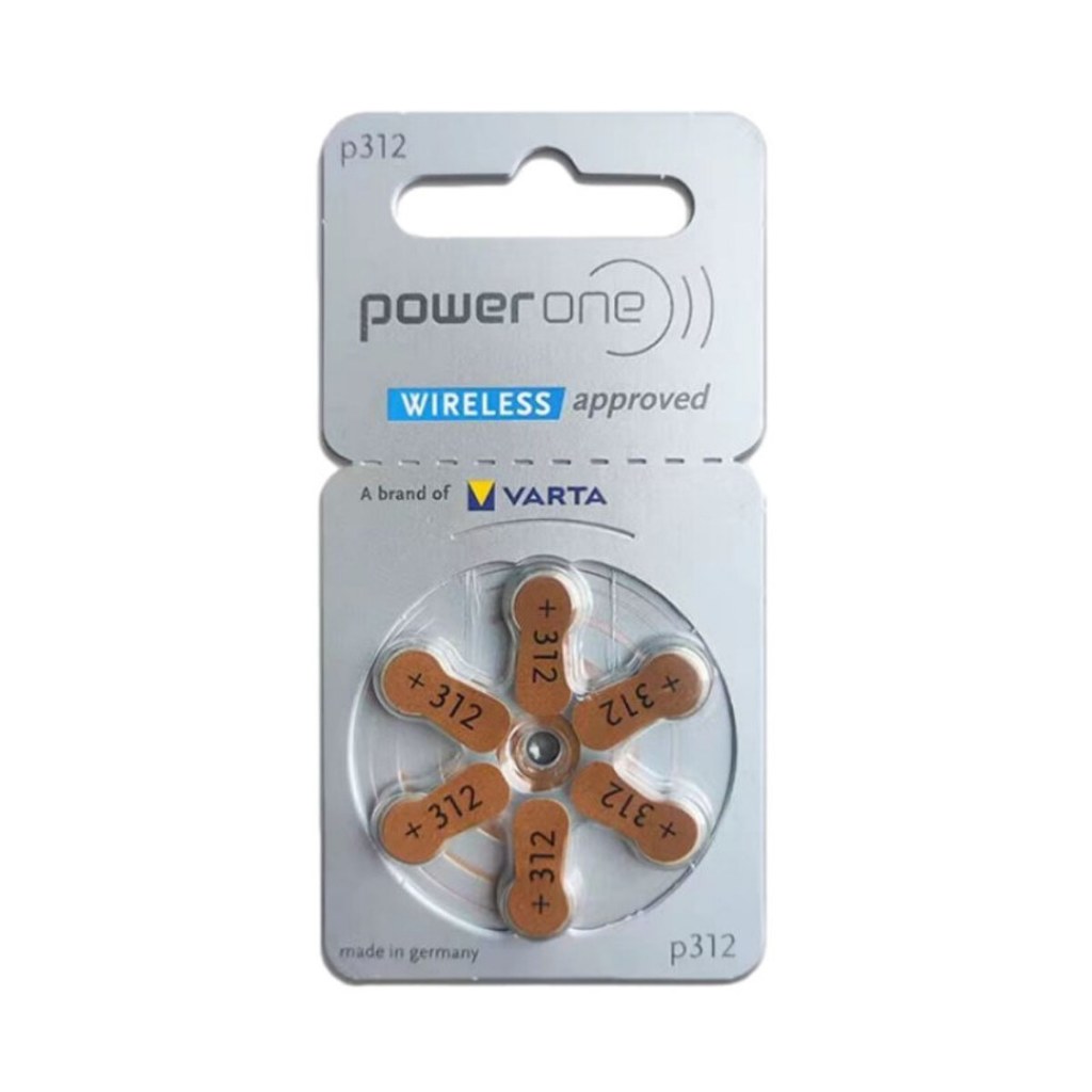 Pin trợ thính PowerOne P312 A312 312 PR 41 Zinc Air  Đức