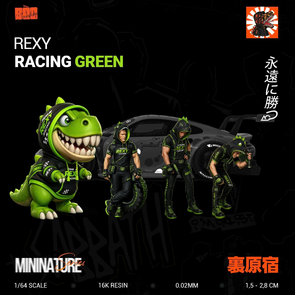 Combo 4 Phôi CHỦ ĐỀ REXY GREEN 1/64 DIORAMA Resin Gốm Cam 16K - Tỉ lệ 1:64 trang trí Diorama phố 1/6