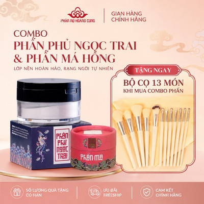 Combo trang điểm phấn phủ và má hồng Phấn Nụ Hoàng Cung